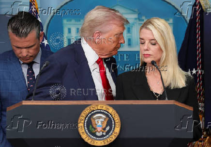 U.S. President Trump meets members of the media at the White House in Washington, D.C