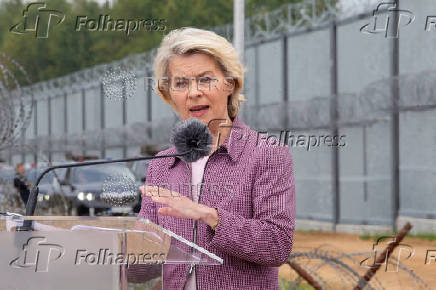 FILE PHOTO: European Commission President Ursula von der Leyen to visit Poland's border with Belarus, to meet Polish PM Donald Tusk.