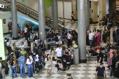 Movimento intenso no saguão de embarque do aeroporto de Congonhas