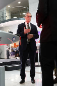 Britain's Prime Minister Keir Starmer visits a defence contractor in Bedfordshire