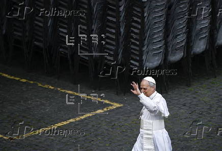 Pope Leo XIV leads Regina Caeli prayer from the Central Loggia of St. Peter's Basilica