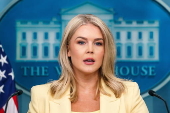 White House Press Secretary Leavitt addresses reporters in Washington, DC