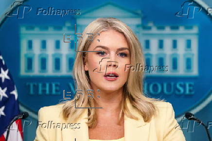 White House Press Secretary Leavitt addresses reporters in Washington, DC