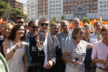 Manifestación del PP contra Sánchez bajo el lema 'Democracia o mafia'