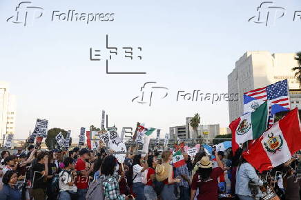 Immigration rights protest in Los angeles