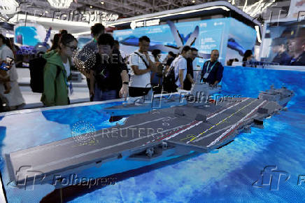 FILE PHOTO: A model of the Fujian displayed at the China Airshow in 2024