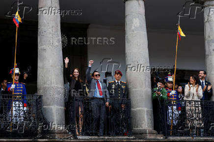 Ecuador's President Daniel Noboa attends a military change of guard ceremony in Quito
