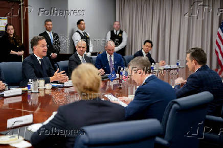 U.S. Defense Secretary Hegseth meets with NATO Secretary General Rutte at the Pentagon in Washington