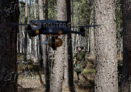 Young recruit of the Ukrainian Armed Forces attends an exercise in Kyiv region