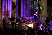 Band Plague of Angels perform during 'Organic Metal: Two Worlds Collide' concert at York Minster