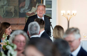 Denmark's King Frederik and Queen Mary host an official dinner for the UN Chief Executives Board, in Helsingoer