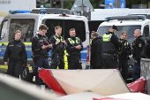 Aftermath of a knife attack at Hamburg's main train station