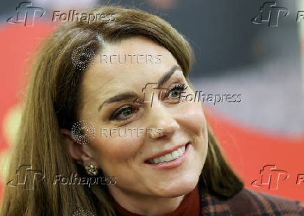 FILE PHOTO: Britain's Catherine, Princess of Wales, visits a mother and baby unit at HMP Styal