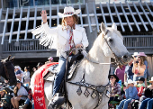 At the Calgary Stampede parade in Calgary