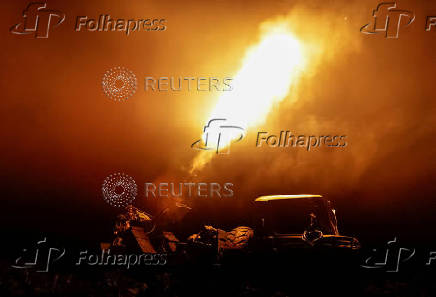 FILE PHOTO: Ukrainian servicemen from anti-drone mobile air defence unit operate in Kharkiv region