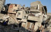 Aftermath of an Israeli strike on a house, in Khan Younis