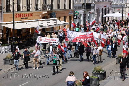 Rally for Polish presidential candidate Karol Nawrocki