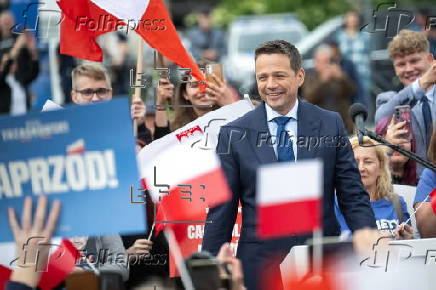 Presidential candidate Rafal Trzaskowskis campaigns in in Wloclawek