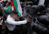 Protest against Bulgaria's plans of joining the euro zone in Sofia