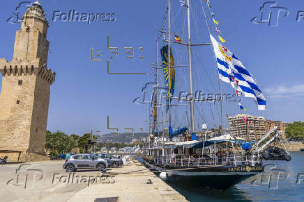El buque escuela de la Armada de Uruguay, 'Capitán Miranda' atraca en el puerto de Palma de Mallorca