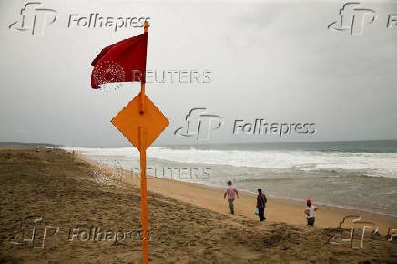 FILE PHOTO: Hurricane Erick strengthens off Mexico's Pacific Coast, in Puerto Escondido