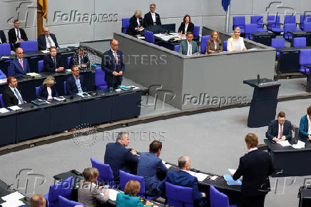 German lower house of parliament Bundestag budget session, in Berlin