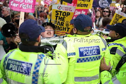 Britain First group hold 'March for Remigration' in Manchester