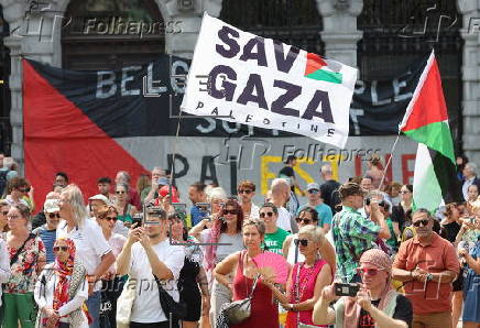 Protest in Brussels as Belgian MPs prepare for Gaza debate