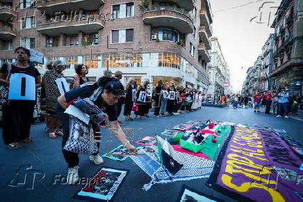 'Women in Black against the war' protest in Naples in solidarity for Palestine