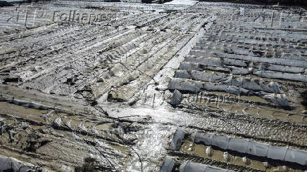 FILE PHOTO: A drone view shows flooded fields following heavy rainfalls in the Sicilian town of Licata