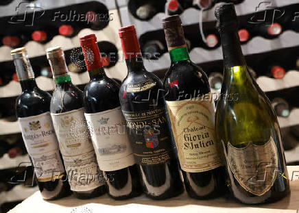 Bottles of European wines are pictured in a wine cellar in Berlin
