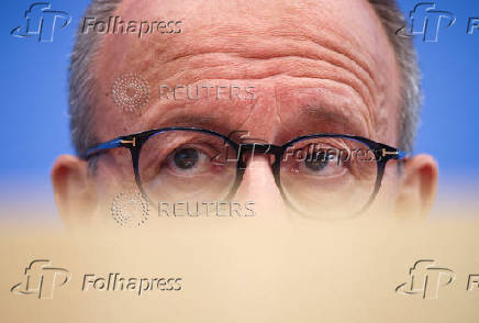 German Chancellor Merz holds press conference in Berlin