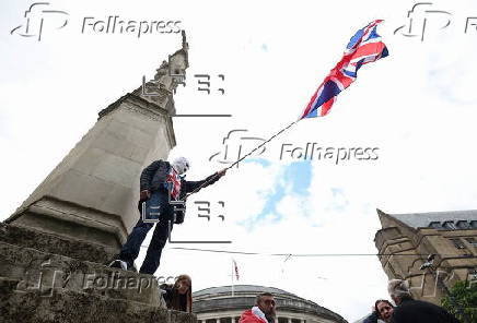 Britain First group hold 'March for Remigration' in Manchester