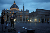 St. Peter's Square ahead of the conclave to elect the next pope as seen from Rome