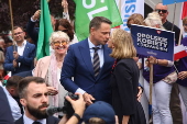 Presidential candidate Rafal Trzaskowski campaigns in Kluczbork