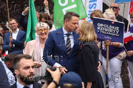 Presidential candidate Rafal Trzaskowski campaigns in Kluczbork