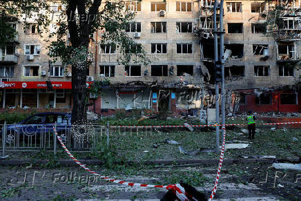 Aftermath of a Russian drone and missile attack in Kyiv