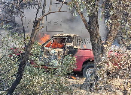 The Greek island of Chios affected by wildfires
