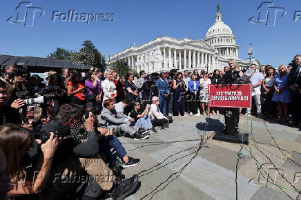 Members of U.S. Congress and Epstein victims hold press conference in Washington