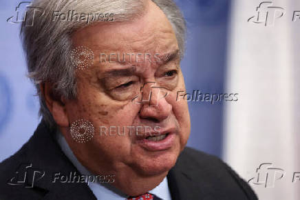 UN Secretary General Guterres speaks on the situation in Myanmar following the recent earthquake, in New York