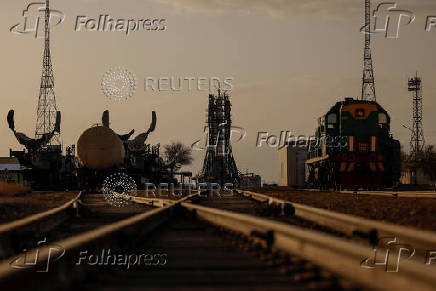 Soyuz MS-27 spacecraft is set ahead of launch to ISS, at the Russian-leased Baikonur cosmodrome
