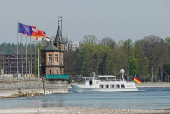 Low water level of Lake Constance (Bodensee) in Constance