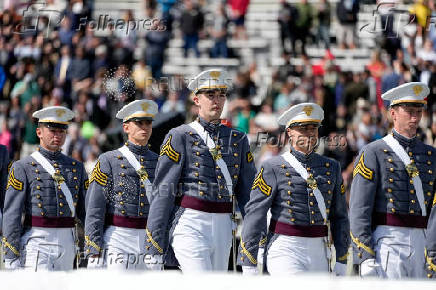 Commencement ceremony at West Point Military Academy in West Point, New York