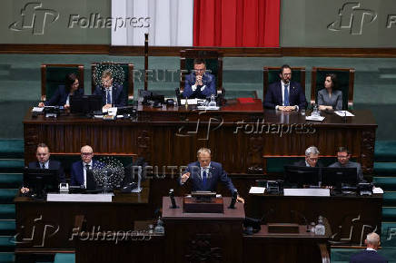 Polish PM Tusk speaks ahead of confidence vote in Warsaw
