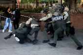 Protest against federal immigration sweeps, in Los Angeles
