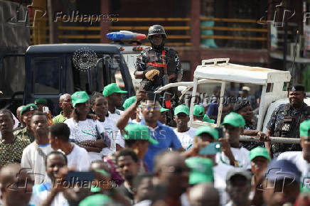 Nigerians demonstrates on the streets of Lagos to commemorate Nigeria's Democracy Day in Lagos