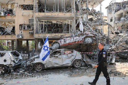 Aftermath of missile attack from Iran on Israel, in Ramat Gan