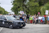 'Stop Alligator Alcatraz' deportation center protest