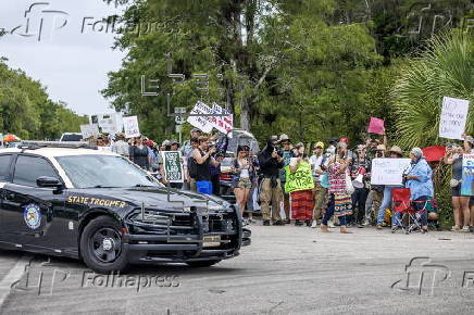 'Stop Alligator Alcatraz' deportation center protest