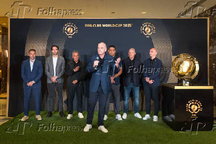 Copa do Mundo de Clubes da FIFA durante uma coletiva de imprensa na Trump Tower, em Nova York